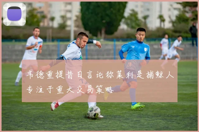 韦德重提昔日言论称莱利是捕鲸人专注于重大交易策略